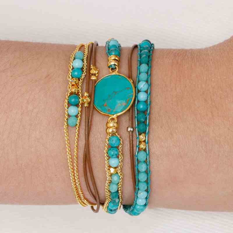 Jenah Wrap Bracelet with Feature Stone – Marquet Fair Trade