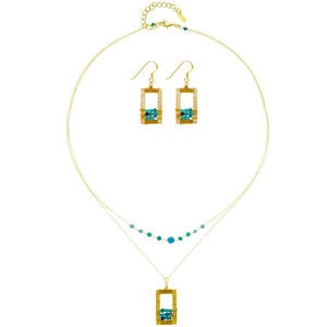 
                  
                    Load image into Gallery viewer, Rose Necklace and Earring Set
                  
                