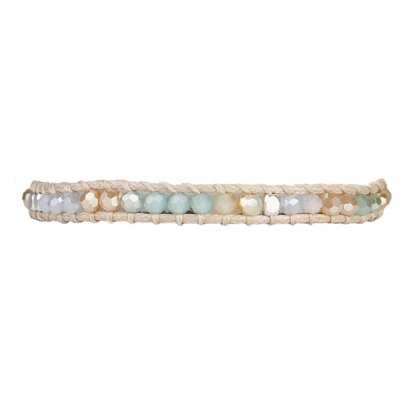 Crystal Single Wrap Bracelet with Vegan Leather – Marquet Fair Trade