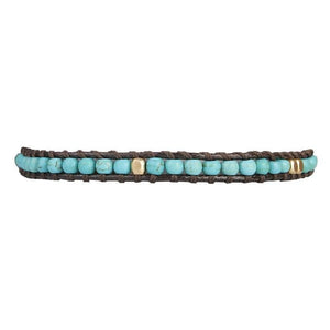 
                  
                    Load image into Gallery viewer, Celina - Adjustable Stone and Vegan Leather Single Wrap Bracelet - Marquet Fair Trade
                  
                