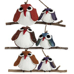 Owl Couple Ornaments - Contrasting Fabrics - Marquet Fair Trade