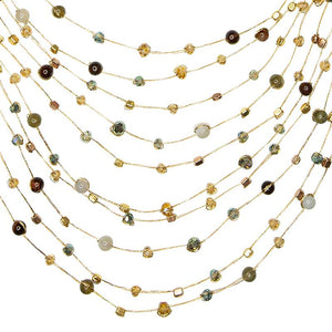 
                  
                    Load image into Gallery viewer, Reena - Handmade Silk and Stone Floating Necklace - Marquet Fair Trade
                  
                