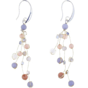 
                  
                    Load image into Gallery viewer, Reena - Stone and Silk Floating Earrings - Marquet Fair Trade
                  
                