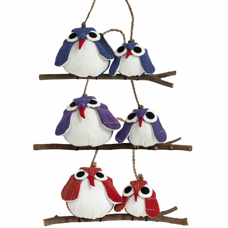 Owl Couple Ornaments - Matching Fabrics