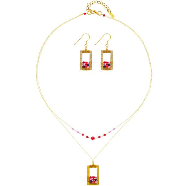 
                  
                    Load image into Gallery viewer, Rose Necklace and Earring Set
                  
                