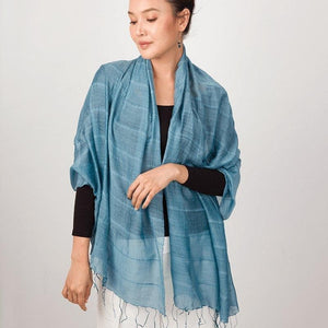
                  
                    Load image into Gallery viewer, Aire Shawl - A Luxurious Silk and Linen Blend - Marquet Fair Trade
                  
                