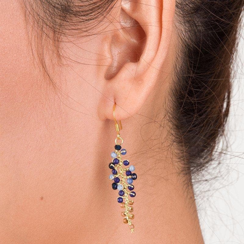 Annie - Glittery Leaf-Shaped Earrings - Marquet Fair Trade