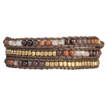 Casey - Brass and Stone Wrap Bracelet - Marquet Fair Trade