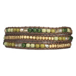 Casey - Brass and Stone Wrap Bracelet - Marquet Fair Trade