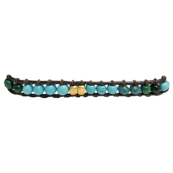 
                  
                    Load image into Gallery viewer, Celina - Adjustable Stone and Vegan Leather Single Wrap Bracelet - Marquet Fair Trade
                  
                
