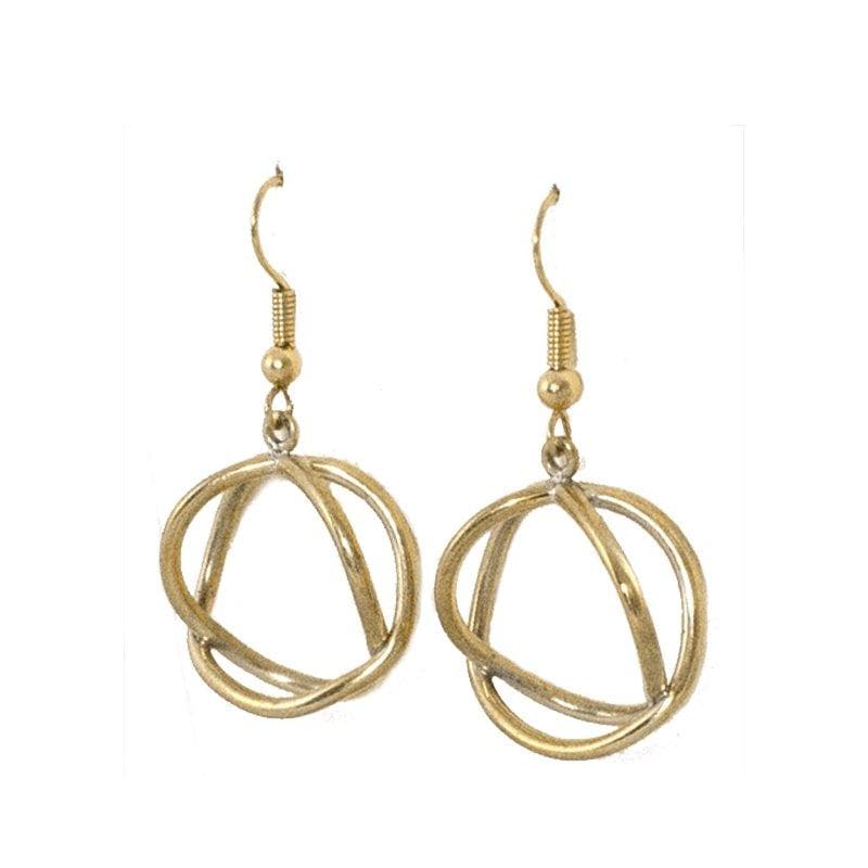 Chaiyo - Minimalist, Geometric Brass Earrings - Marquet Fair Trade