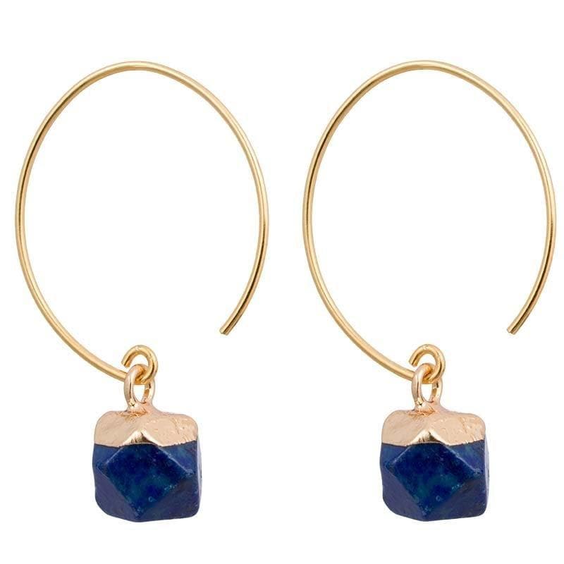 Clara - Chic Brass and Stone Earrings - Marquet Fair Trade