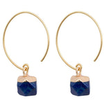 Clara - Chic Brass and Stone Earrings - Marquet Fair Trade