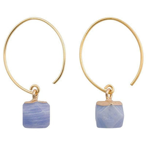 
                  
                    Load image into Gallery viewer, Clara - Chic Brass and Stone Earrings - Marquet Fair Trade
                  
                