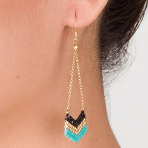 
                  
                    Load image into Gallery viewer, Eve - Handmade Beaded Chevron Earrings - Marquet Fair Trade
                  
                