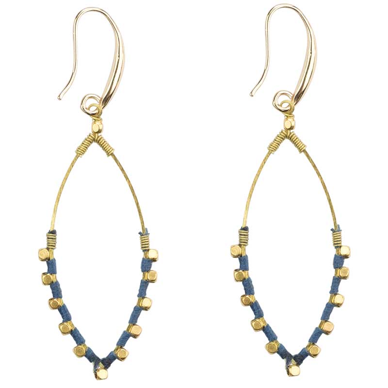 
                  
                    Load image into Gallery viewer, Jane - Oval Earrings with a Splash of Color - Marquet Fair Trade
                  
                