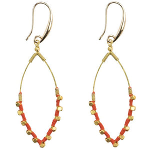 
                  
                    Load image into Gallery viewer, Jane - Oval Earrings with a Splash of Color - Marquet Fair Trade
                  
                