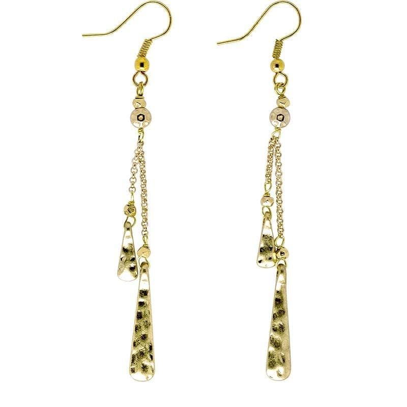 Kimberleigh - Brass Dangle Earrings - Marquet Fair Trade
