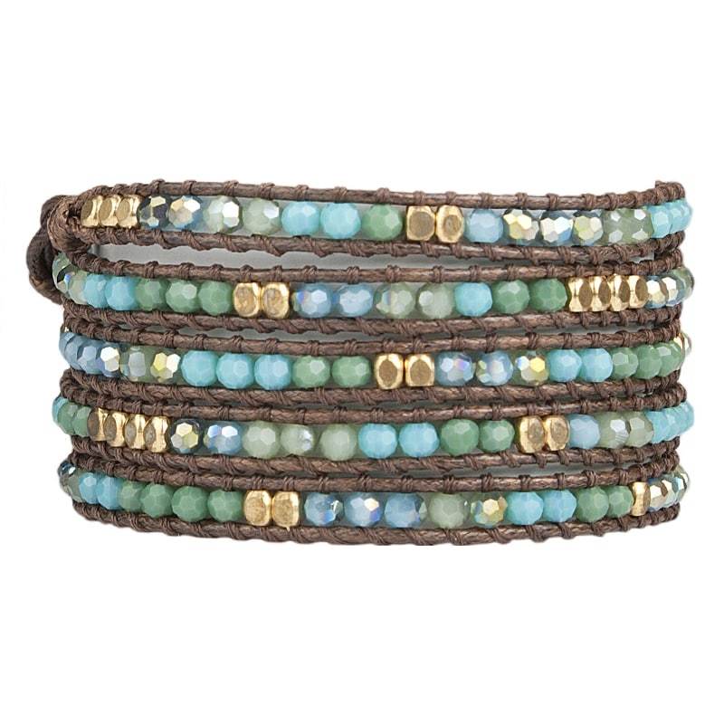 
                  
                    Load image into Gallery viewer, Miri - Extra Long Crystal and Stone Wrap Bracelet - Marquet Fair Trade
                  
                