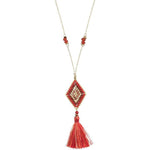 Nicole - Long Tassel Necklace with Beaded Pendant - Marquet Fair Trade