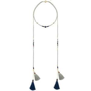 
                  
                    Load image into Gallery viewer, Rachel - Lariat Necklace with Tassels - Marquet Fair Trade
                  
                
