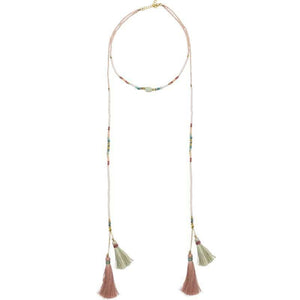 
                  
                    Load image into Gallery viewer, Rachel - Lariat Necklace with Tassels - Marquet Fair Trade
                  
                
