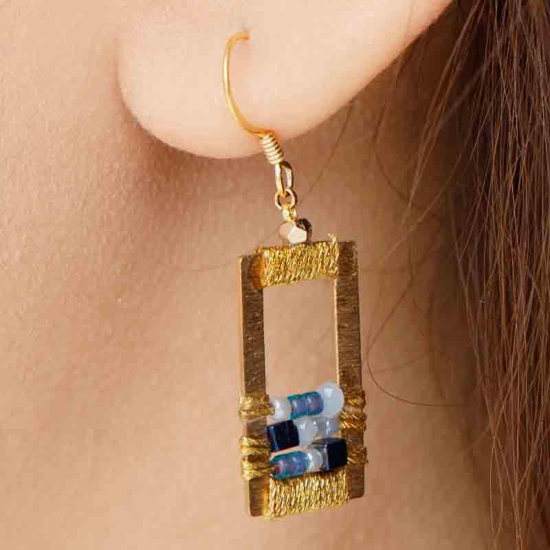 Rose - Draped Geometric Earrings - Marquet Fair Trade
