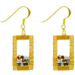 
                  
                    Load image into Gallery viewer, Rose - Draped Geometric Earrings - Marquet Fair Trade
                  
                
