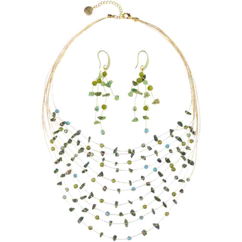 
                  
                    Load image into Gallery viewer, Sarah Necklace and Earring Set - Marquet Fair Trade
                  
                