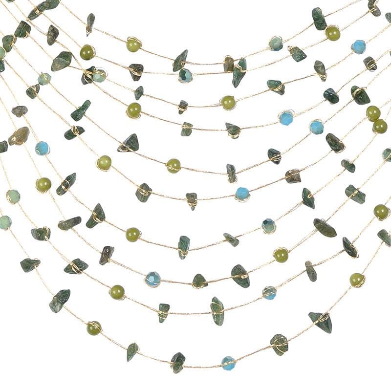
                  
                    Load image into Gallery viewer, Sarah - Silk and Polished Stones Floating Necklace - Marquet Fair Trade
                  
                