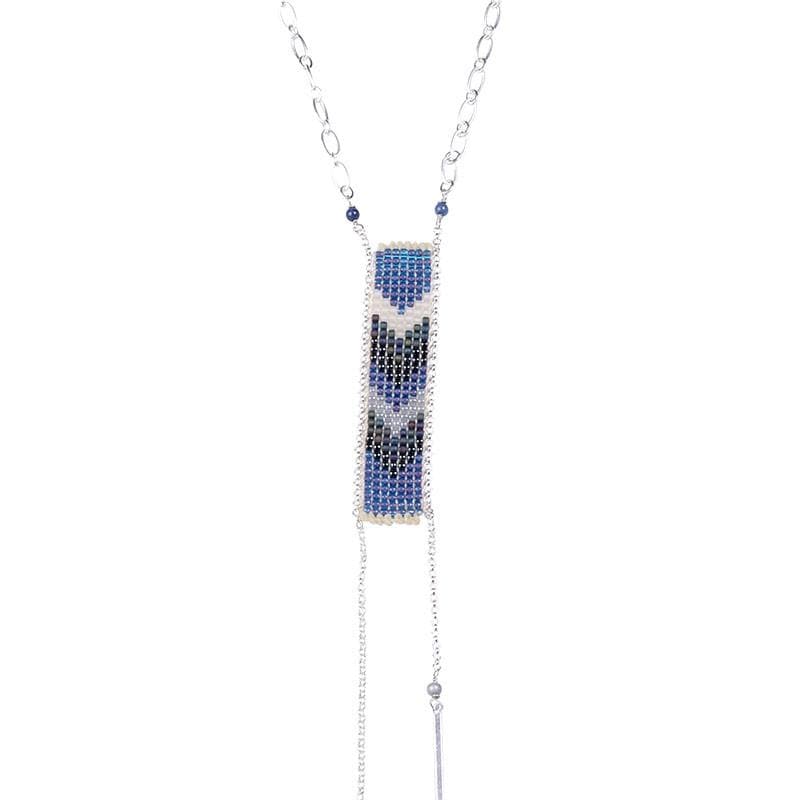 
                  
                    Load image into Gallery viewer, Saskia - Long, Colorful Chevron Necklace - Marquet Fair Trade
                  
                