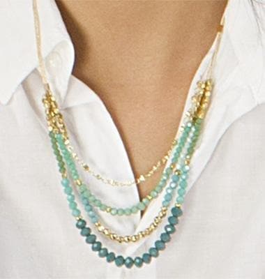Sharon - Crystal Layered Necklace - Marquet Fair Trade