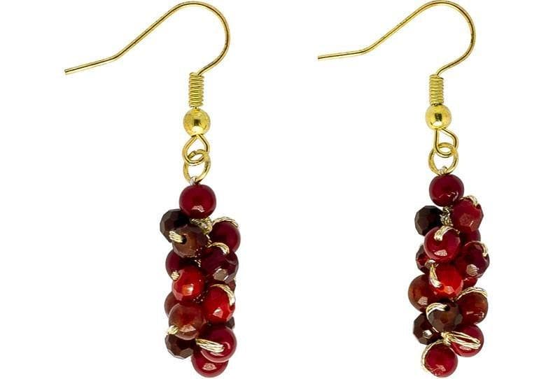 Sita - Cluster Bead Short Dangle Earrings - Marquet Fair Trade